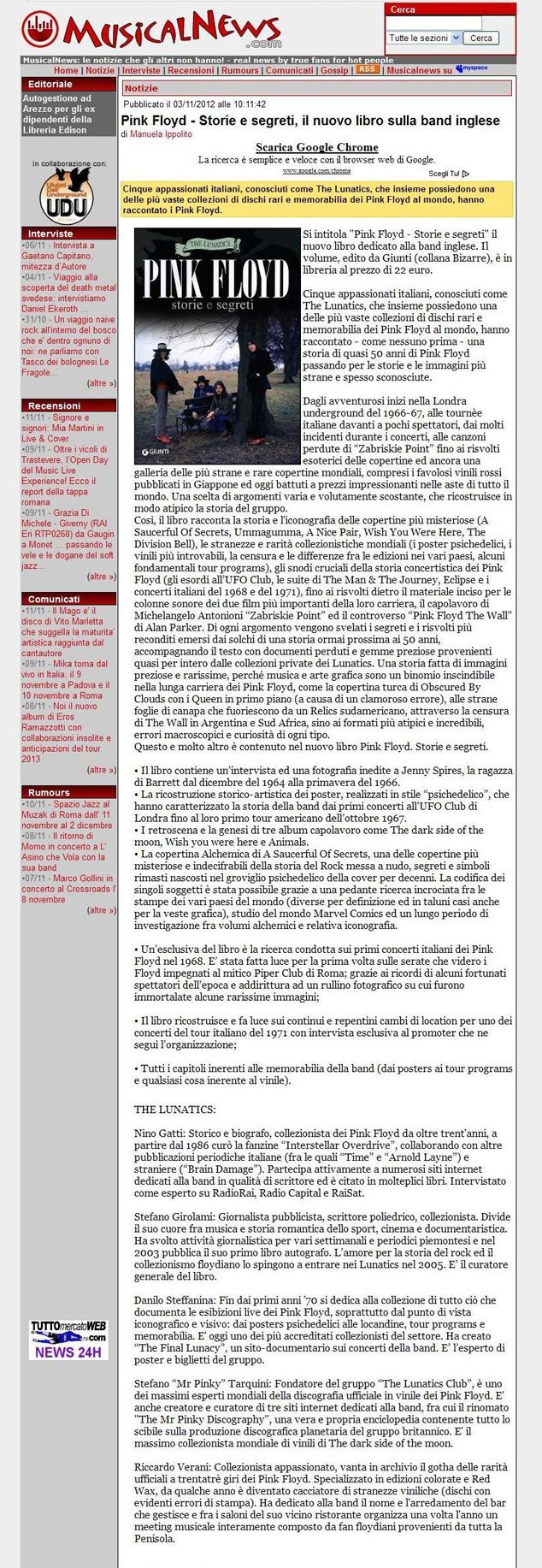 Musical News - 3 nov. 2012