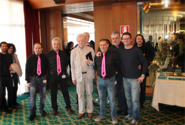 Adrian Maben a Borgaro (29-3-2014) con i The Lunatics, Riccardo Bertoncelli e Bruno Pochesci