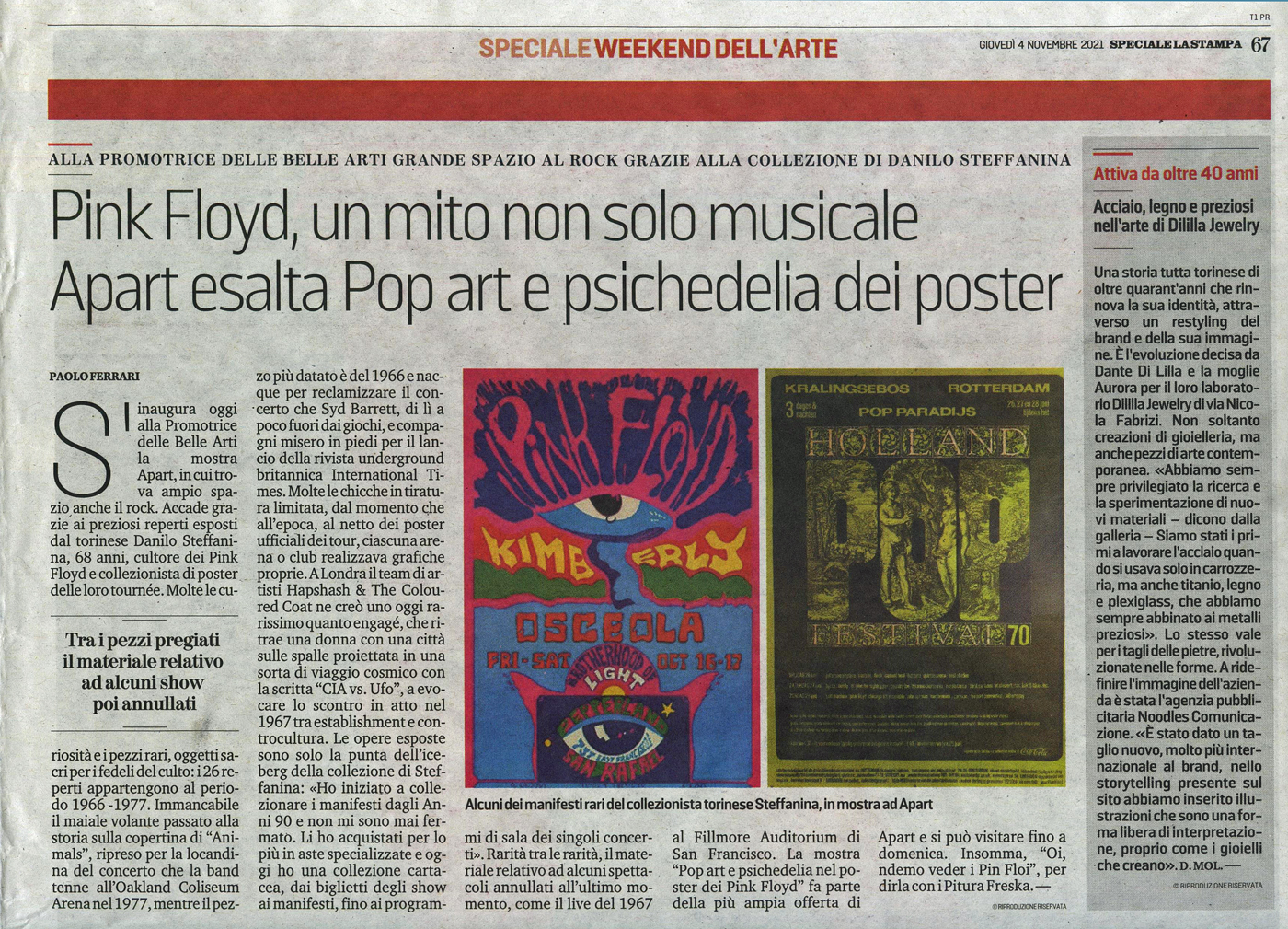 The Lunatics exhibitions - TORINO 2021 - La Stampa (4 nov.)