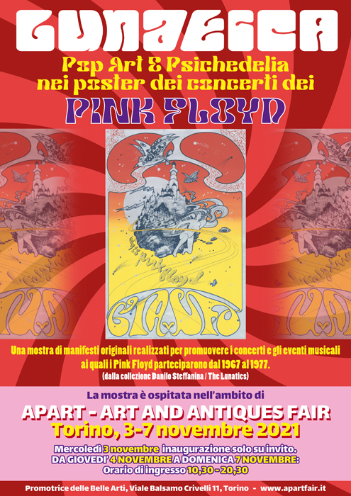 LUNATICA - POP ART E PSICHEDELIA NEI POSTER DEI CONCERTI DEI PINK FLOYD - TORINO 3-7 NOV. 2021